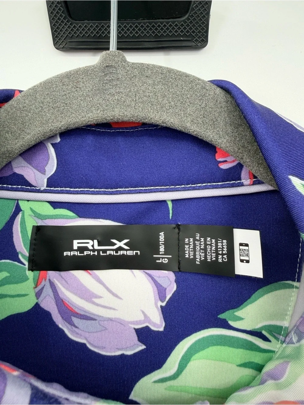 RLX Ralph Lauren Golf Polo Men’s L Navy Tropical Floral Performance Shirt
